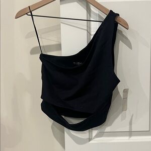 Abercrombie Black One-Shoulder Crop Top